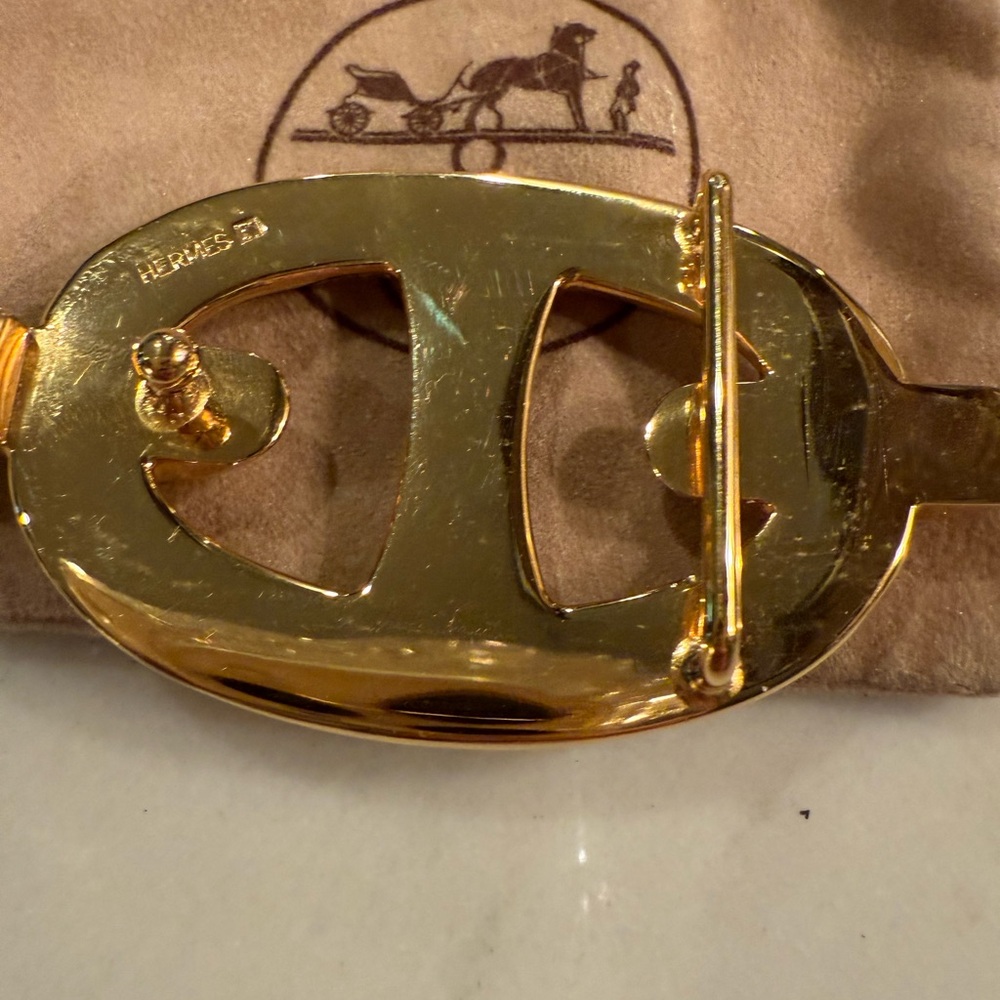 🌺RARE Hermes 24mm Chaine d’Ancre Gold Belt Buckle🌺 - Picture 2 of 6